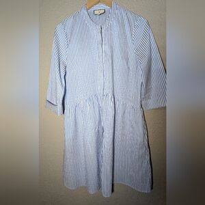 Blue and White Striped Dress